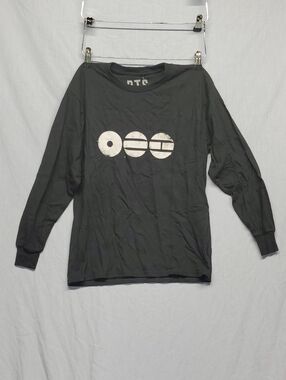 TC Black Long Sleeve Graphic Tee with White Circle Print - 74